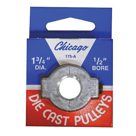 Chicago Die Casting Chicago Die Cast 1-3/4 in. D X 1/2 in. D Zinc Single V-Grooved Pulley 175A5